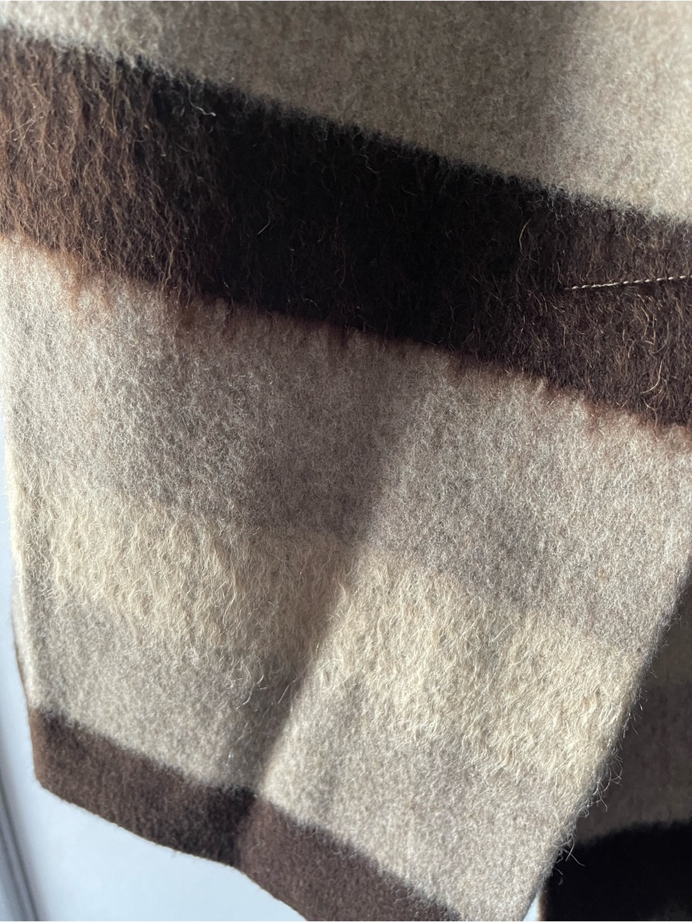 MAX MARA VIRGIN WOOL & MOHAIR KNNE LENGTH SKIRT IN TAUPE & BROWN NEUTRALS SZ 12 - Picture 6 of 7